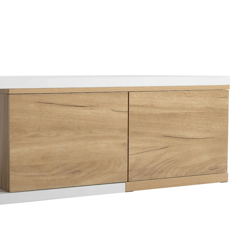 Table basse extensible avec 2 tiroirs de rangement – Design bicolore