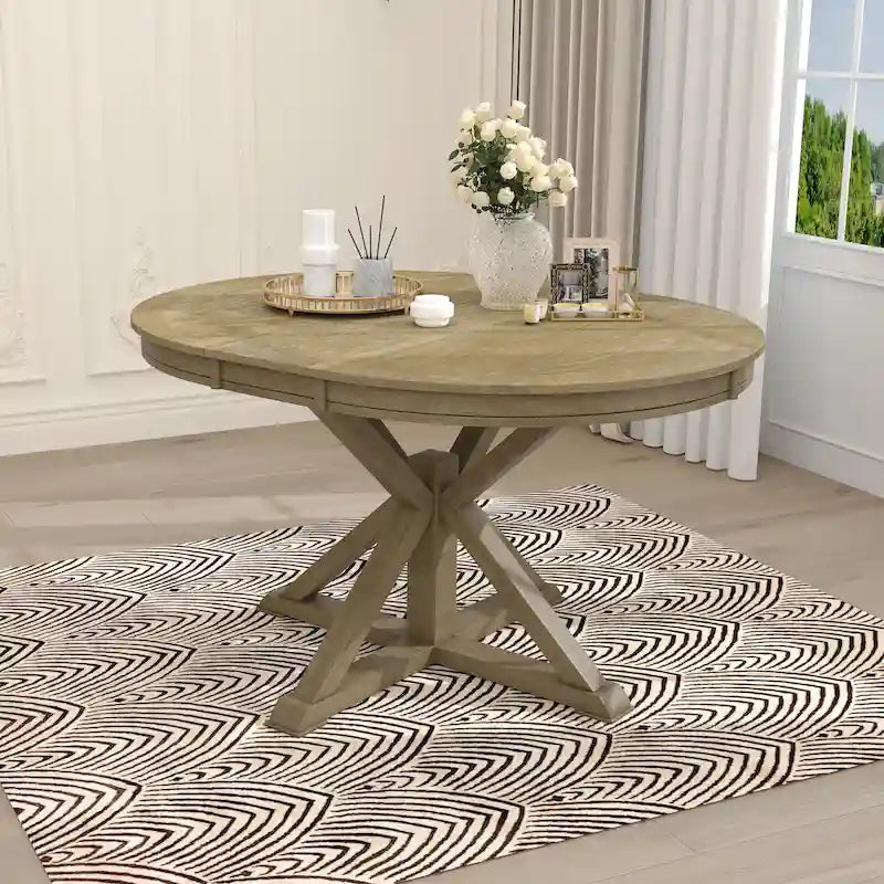 Table à manger extensible rétro avec rallonge papillon - Jusqu'à 6 personnes
