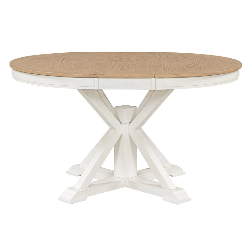 Table à manger extensible rétro avec rallonge papillon - Jusqu'à 6 personnes
