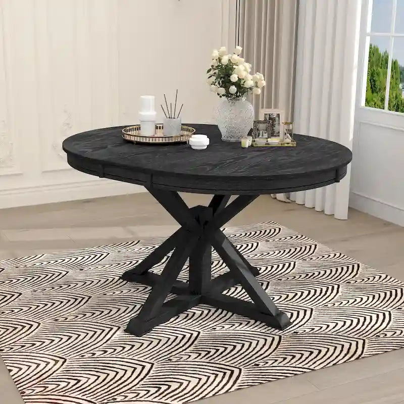 Table à manger extensible rétro avec rallonge papillon - Jusqu'à 6 personnes