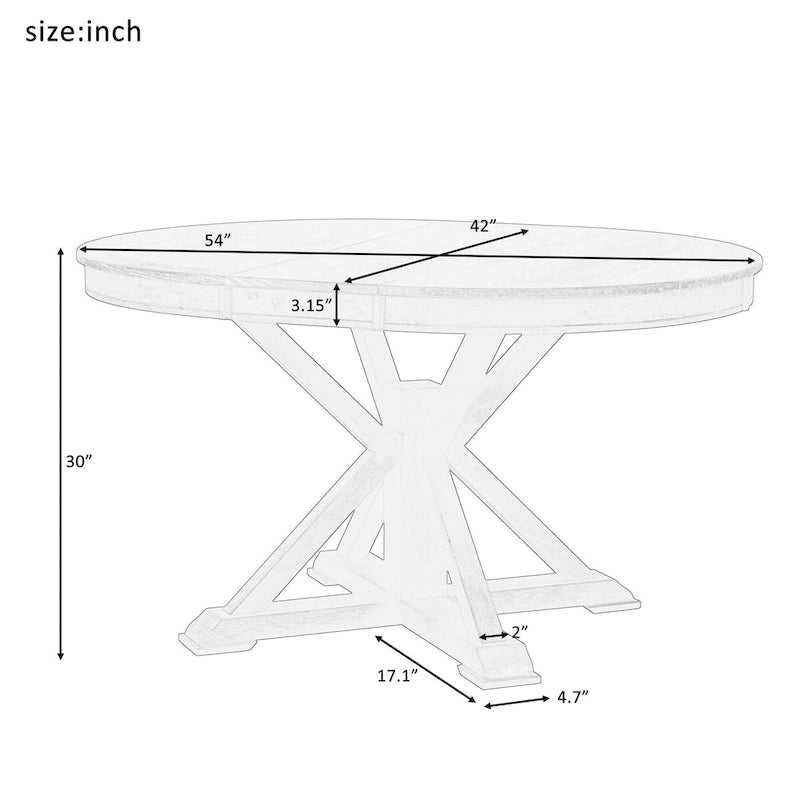 Table à manger extensible rétro avec rallonge papillon - Jusqu'à 6 personnes