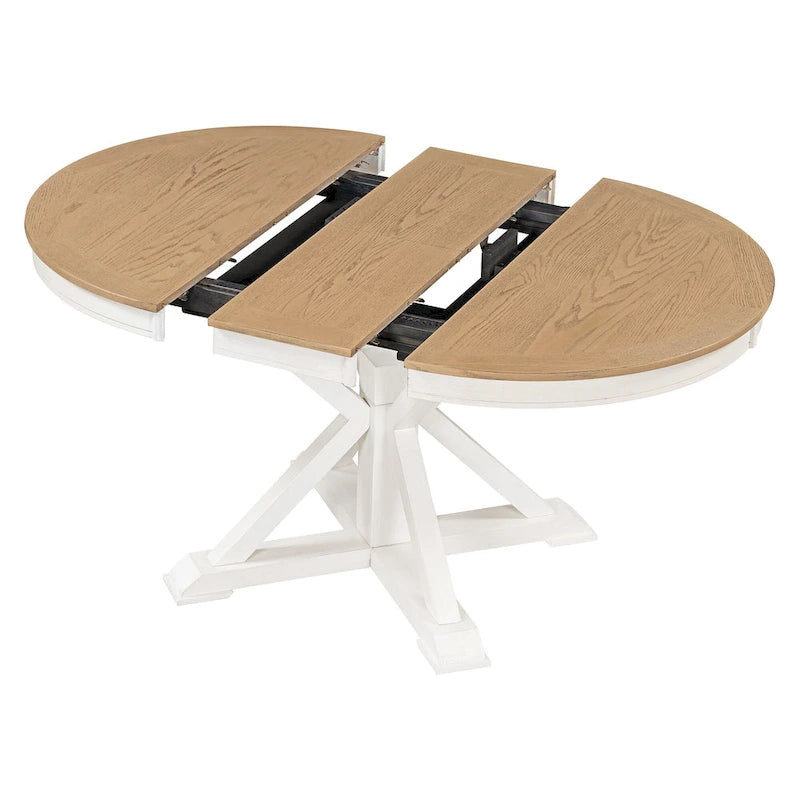 Table à manger extensible rétro avec rallonge papillon - Jusqu'à 6 personnes