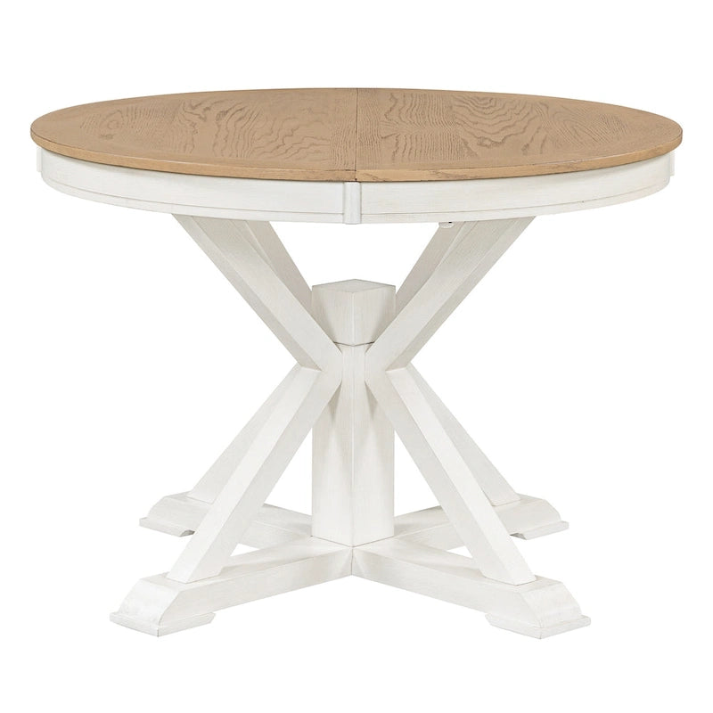 Table à manger extensible rétro avec rallonge papillon - Jusqu'à 6 personnes