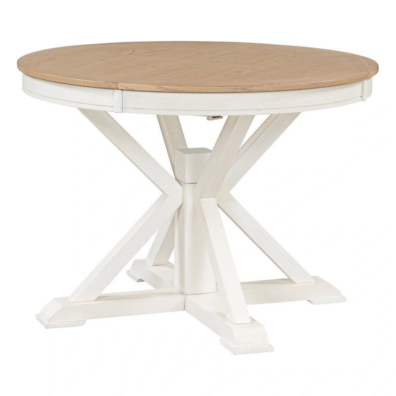 Table à manger extensible rétro avec rallonge papillon - Jusqu'à 6 personnes