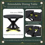 Table à manger extensible rétro avec rallonge papillon - Jusqu'à 6 personnes