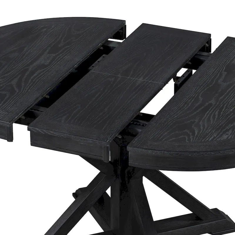 Table à manger extensible rétro avec rallonge papillon - Jusqu'à 6 personnes