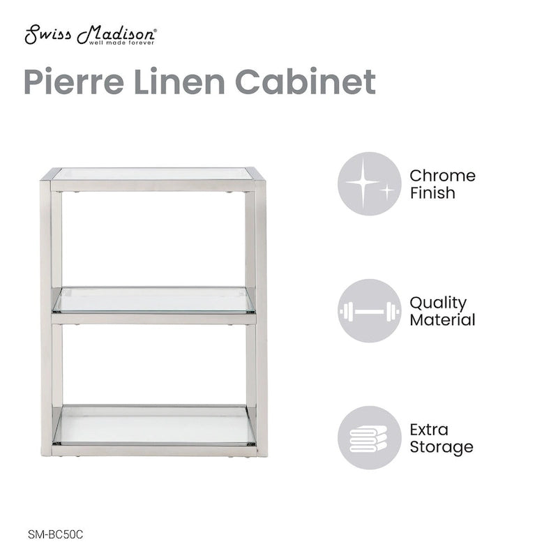 Armoire à linge murale 16"x20"x10" - Finition chromée