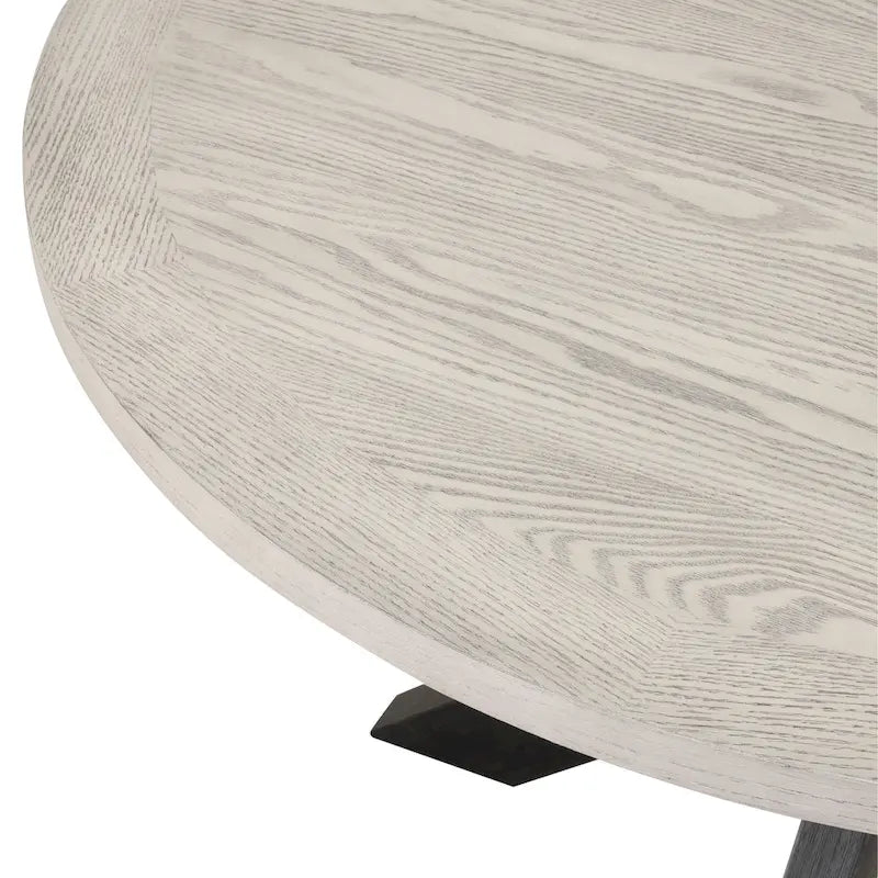 Table à manger ronde de 122 cm avec piètement entrecroisé - Gris