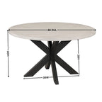 Table à manger ronde de 122 cm avec piètement entrecroisé - Gris