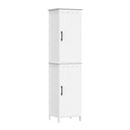 Meuble de rangement haut de salle de bain avec portes et étagères réglables - Blanc