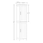 Meuble de rangement haut de salle de bain avec portes et étagères réglables - Blanc