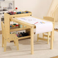 Table d'activités pour enfants avec 2 chaises et étagères de rangement – Bureau d'activités pour les 2-10 ans