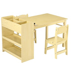 Table d'activités pour enfants avec 2 chaises et étagères de rangement – Bureau d'activités pour les 2-10 ans