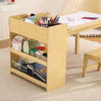Table d'activités pour enfants avec 2 chaises et étagères de rangement – Bureau d'activités pour les 2-10 ans