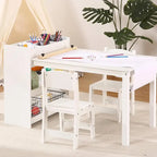 Table d'activités pour enfants avec 2 chaises et étagères de rangement – Bureau d'activités pour les 2-10 ans