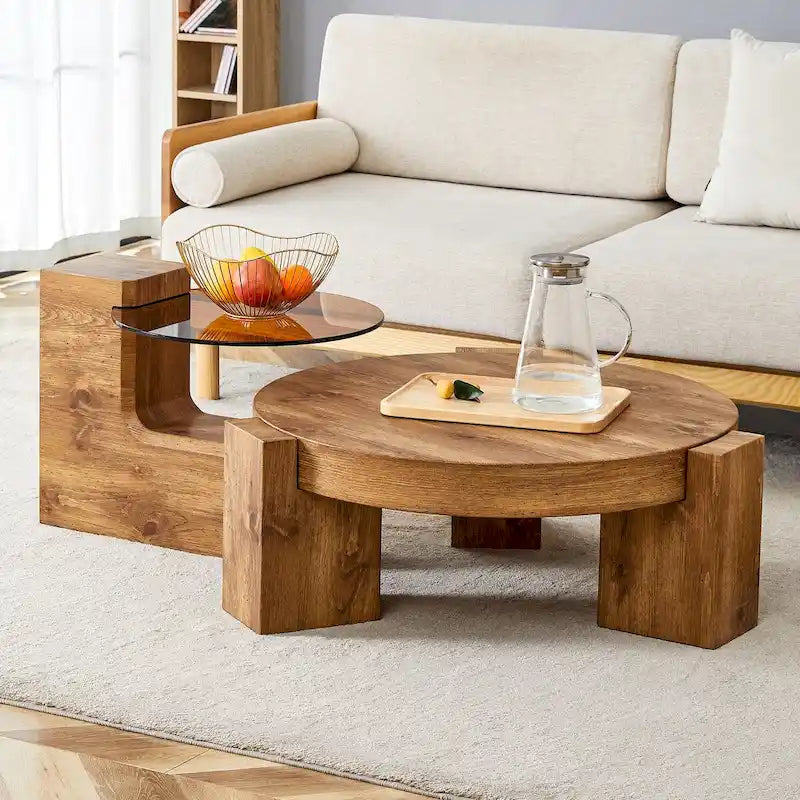 Table basse double pont amovible - Conception modulable et peu encombrante