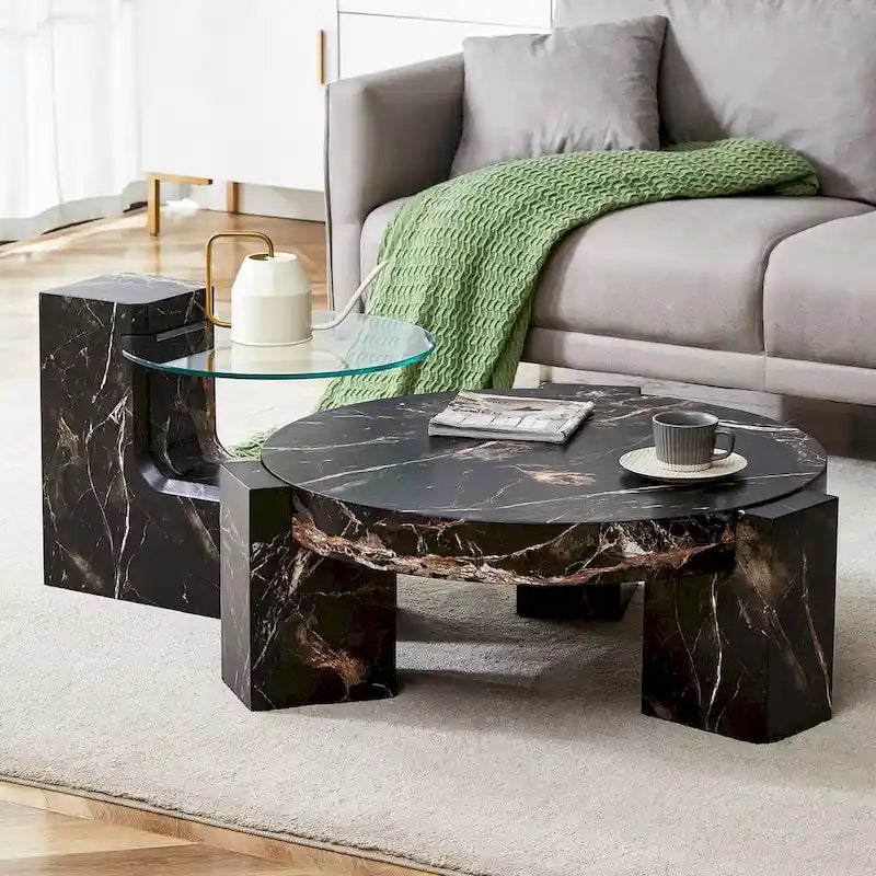 Table basse double pont amovible - Conception modulable et peu encombrante