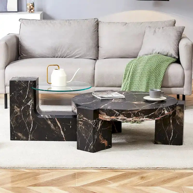 Table basse double pont amovible - Conception modulable et peu encombrante