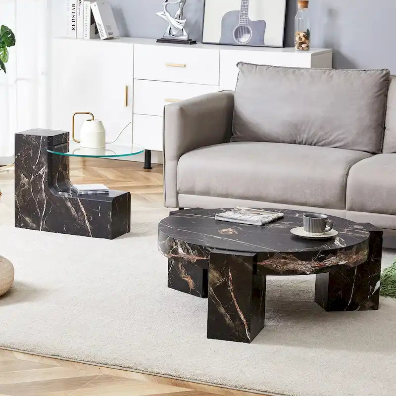 Table basse double pont amovible - Conception modulable et peu encombrante