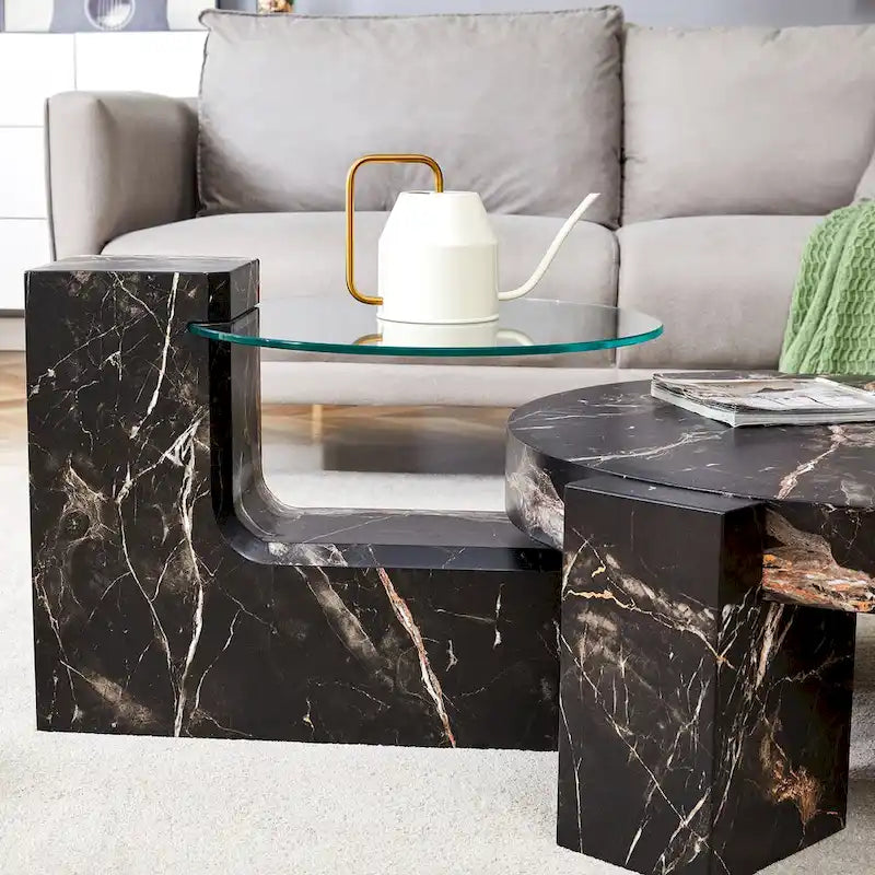 Table basse double pont amovible - Conception modulable et peu encombrante
