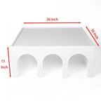 Étagère multifonctionnelle à 4 niveaux et table basse - Blanc minimaliste