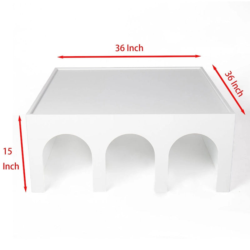 Étagère multifonctionnelle à 4 niveaux et table basse - Blanc minimaliste