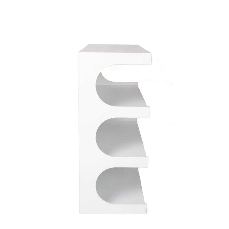 Étagère multifonctionnelle à 4 niveaux et table basse - Blanc minimaliste