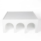 Étagère multifonctionnelle à 4 niveaux et table basse - Blanc minimaliste