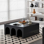 Étagère multifonctionnelle à 4 niveaux et table basse - Blanc minimaliste