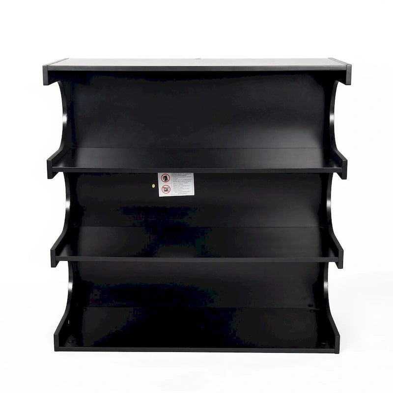 Étagère multifonctionnelle à 4 niveaux et table basse - Blanc minimaliste