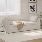 Lit de Repos Moderne en Lin avec 2 Tiroirs de Rangement - Matelas Non Inclus