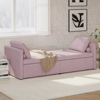 Lit de Repos Moderne en Lin avec 2 Tiroirs de Rangement - Matelas Non Inclus