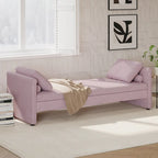 Lit de Repos Moderne en Lin avec 2 Tiroirs de Rangement - Matelas Non Inclus