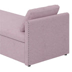 Lit de Repos Moderne en Lin avec 2 Tiroirs de Rangement - Matelas Non Inclus