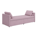 Lit de Repos Moderne en Lin avec 2 Tiroirs de Rangement - Matelas Non Inclus
