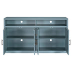 Buffet classique 4 portes avec rangement ouvert et étagères réglables
