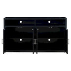 Buffet classique 4 portes avec rangement ouvert et étagères réglables